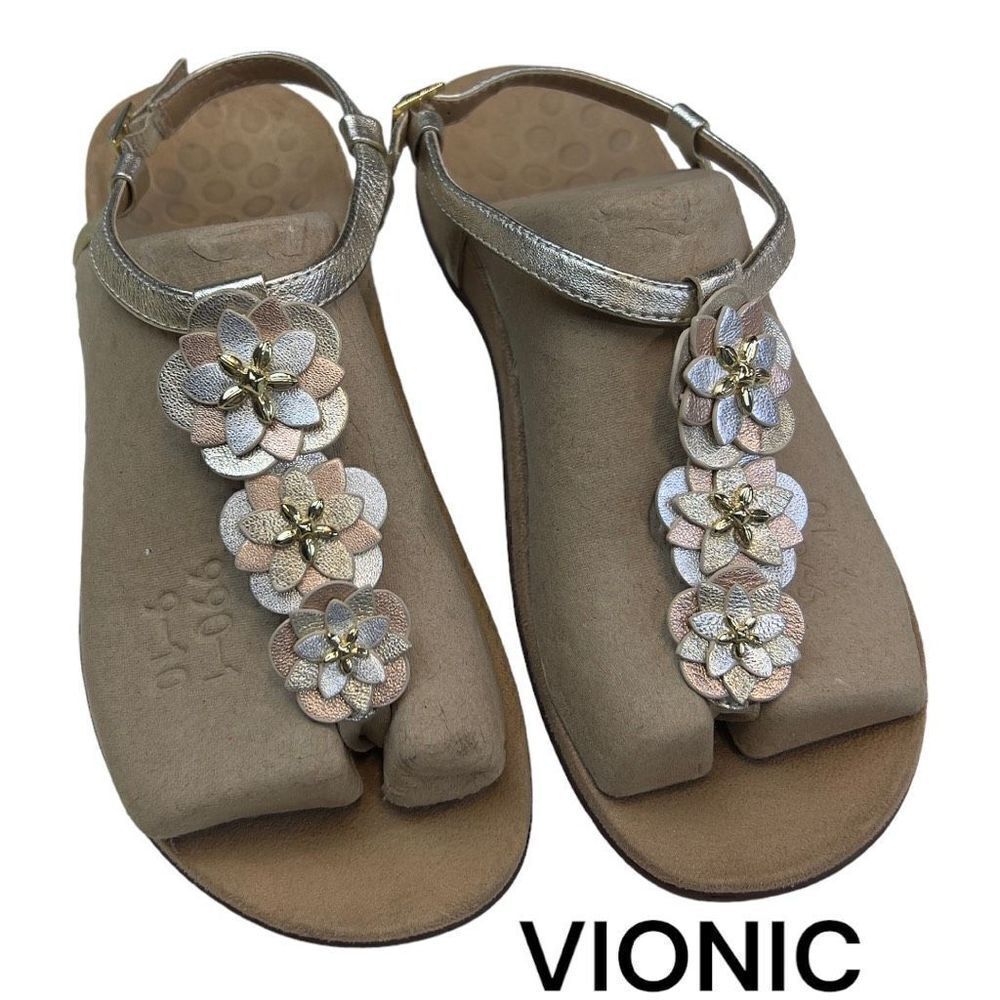 Vionic Women's 9 Paulie T-Strap Sandal Champagne ORTHAHEEL